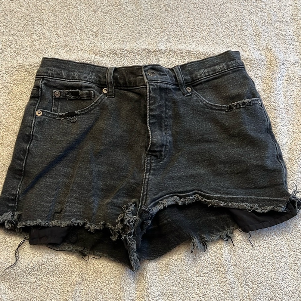 pistola Black Distressed Denim Jean Shorts